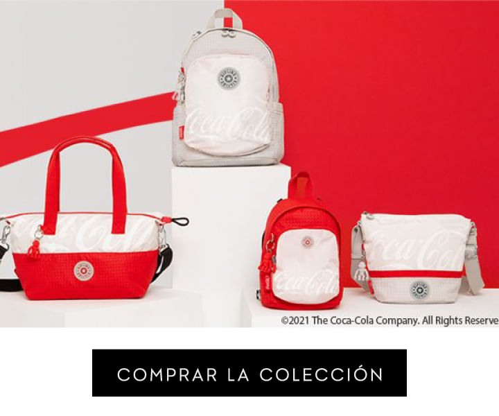 Colección - Kipling Coca Cola bolsos rojo con blanco